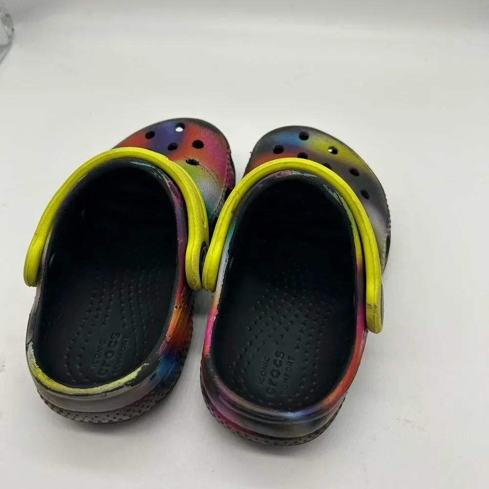 Crocs Kids Multicolor Slip-on Clogs with Yellow Strap